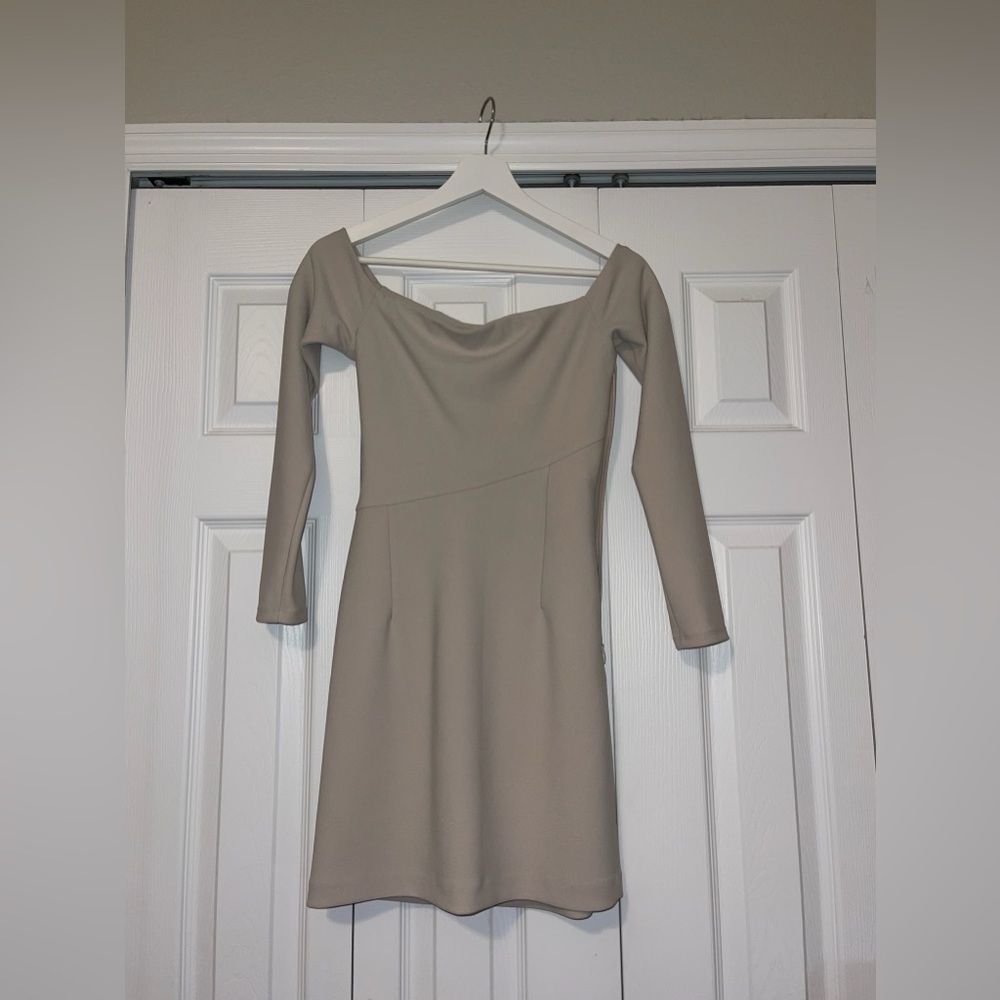 Abercrombie & Fitch Cream Off the Shoulder Mini Dress